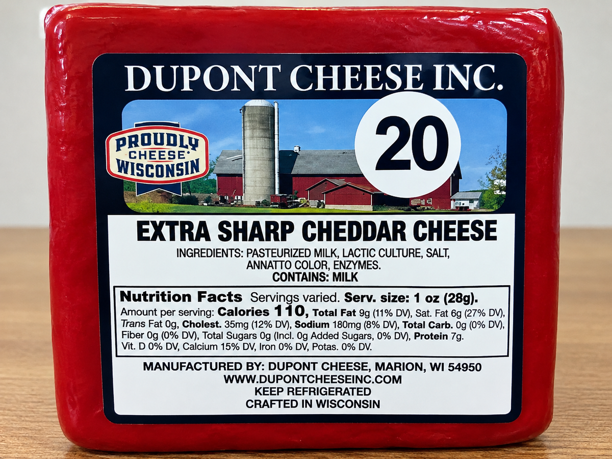 20yr Old Yellow Cheddar Cheese- 1#