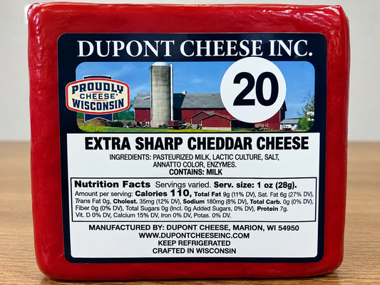 20yr Old Yellow Cheddar Cheese- 1#